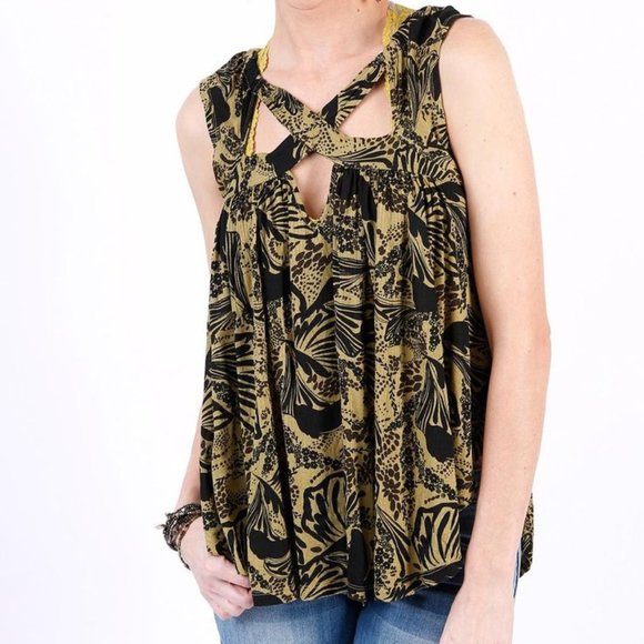 Free People Sugar Cane Blouse XS Green - Picture 1 of 6